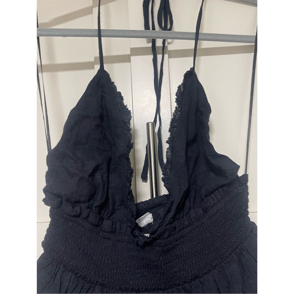 New Kimchi Blue Phoebe Open Back Halter Tiered Maxi Dress Rayon Black Sz S NWOT - Picture 9 of 10